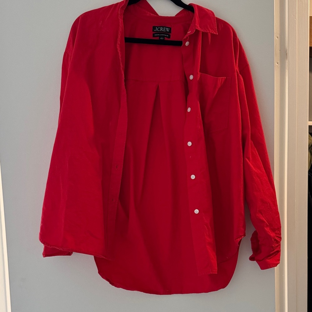 J. Crew Vibrant Red Casual Shirt